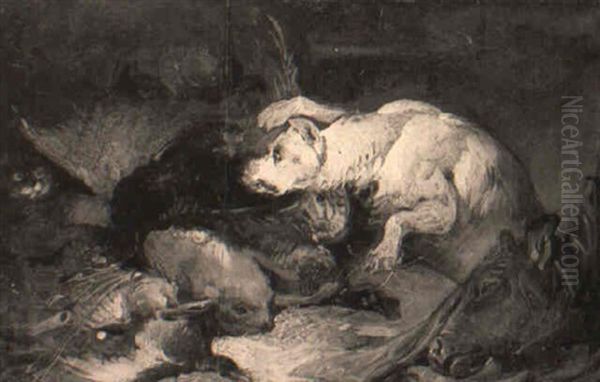 Sketch For 'the Larder Invaded' Oil Painting by Sir Edwin Henry Landseer