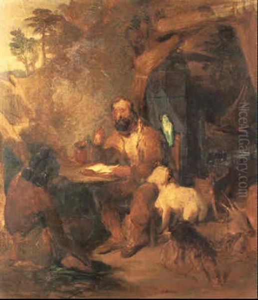 Robinson Crusoe Oil Painting by Sir Edwin Henry Landseer