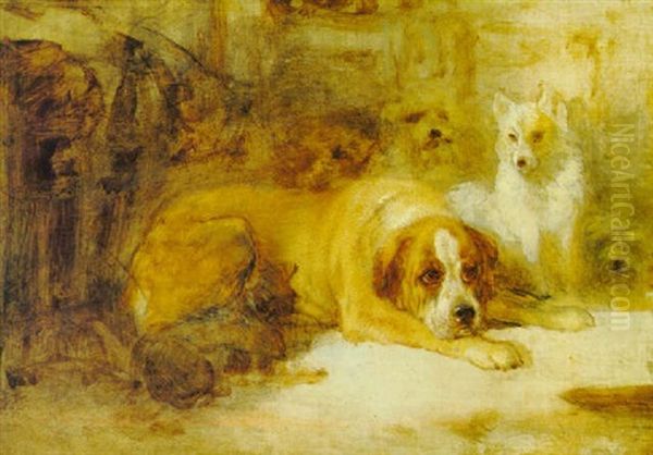 Study Of Dogs Oil Painting by Sir Edwin Henry Landseer