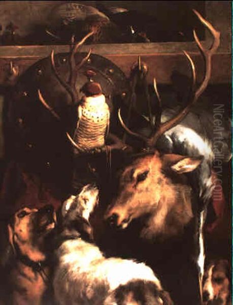 Odds And Ends - Trophy For A Hall Oil Painting by Sir Edwin Henry Landseer