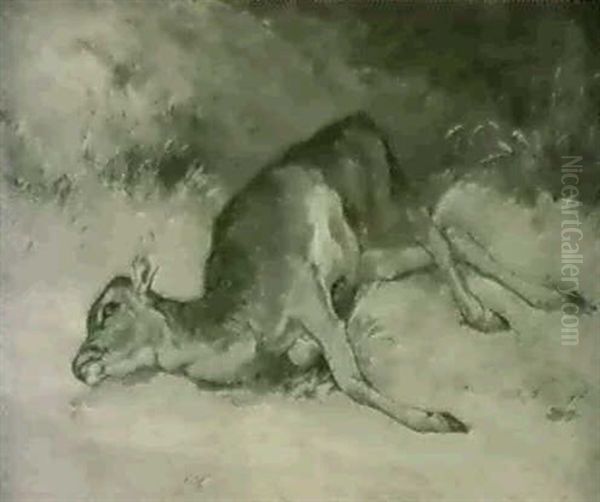 Wounded Deer Oil Painting by Sir Edwin Henry Landseer