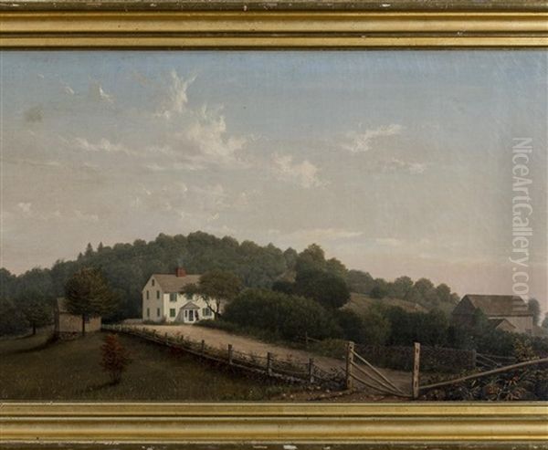 The Blood Family Homestead Oil Painting by Fitz Henry Lane