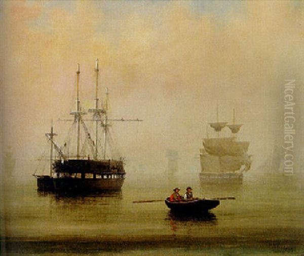 Boston Harbor Oil Painting by Fitz Henry Lane