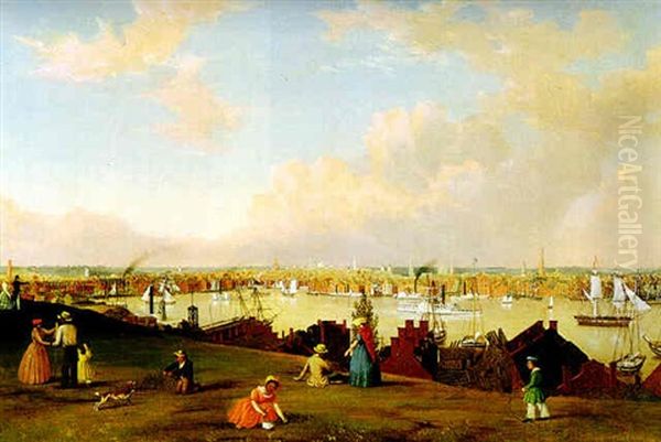 View Of Baltimore Oil Painting by Fitz Henry Lane