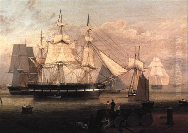 Boston Harbor Oil Painting by Fitz Henry Lane