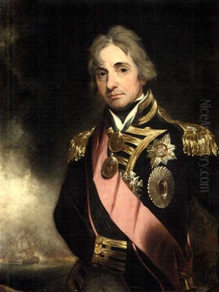 Portrait Of Admiral Horatio, First Viscount Nelson Oil Painting by Samuel Lane