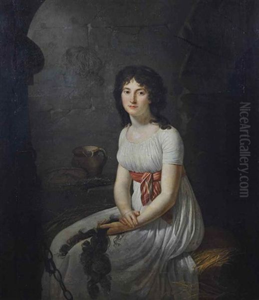 La Citoyenne Tallien (1773-1835) Dans Un Cachot A La Force, Ayant Dans Les Mains Ses Cheveux Qui Viennent D