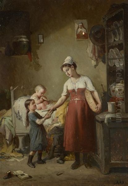 Le Gouter Oil Painting by Francois-Louis Lanfant