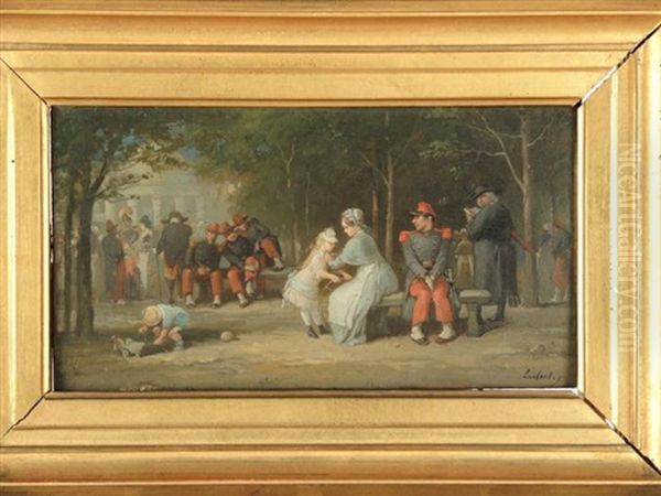 Au Parc Oil Painting by Francois-Louis Lanfant