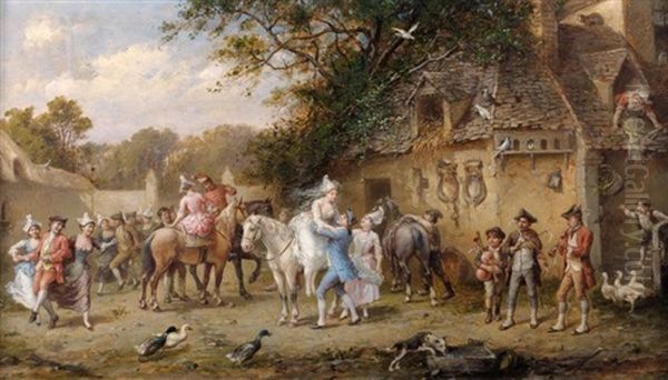 Le Cortege De La Mariee Oil Painting by Francois-Louis Lanfant