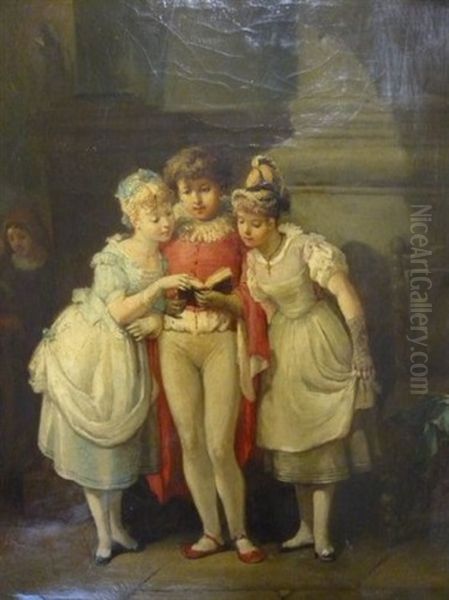 Une Sainte Lecture Oil Painting by Francois-Louis Lanfant