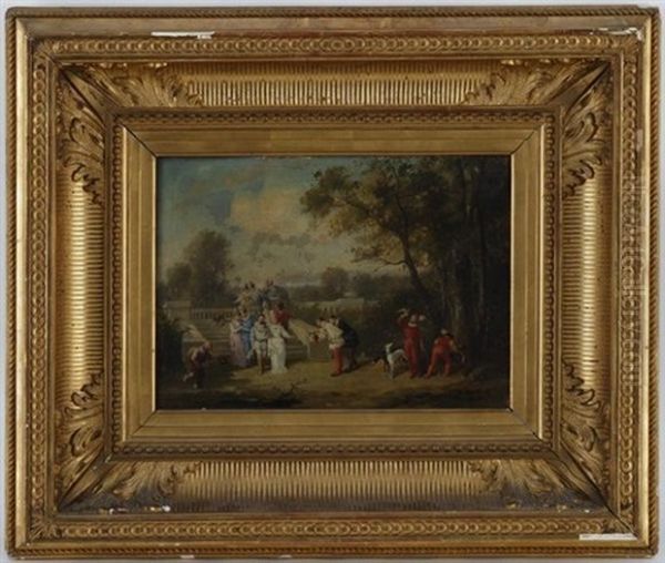 Scene Galante Oil Painting by Francois-Louis Lanfant