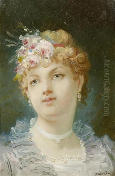 Portrait Einer Dame Oil Painting by Francois-Louis Lanfant