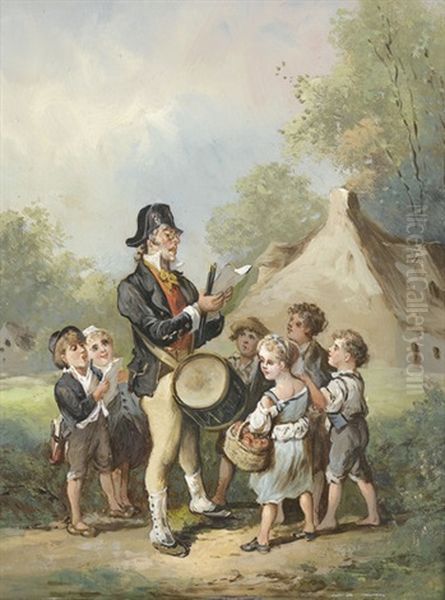 Les Enfants Et Le Garde Champetre Oil Painting by Francois-Louis Lanfant