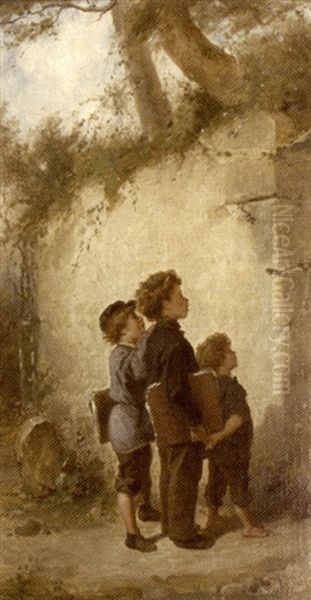 L'ecole Buissonniere Oil Painting by Francois-Louis Lanfant