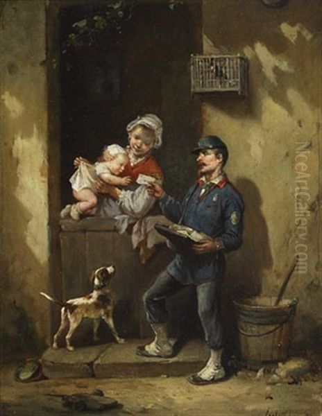 The Delivery Oil Painting by Francois-Louis Lanfant