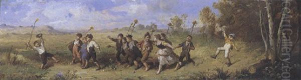 La Procession Du Printemps Oil Painting by Francois-Louis Lanfant