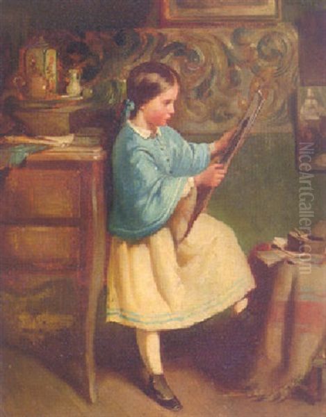 The Little Connoisseur Oil Painting by Francois-Louis Lanfant