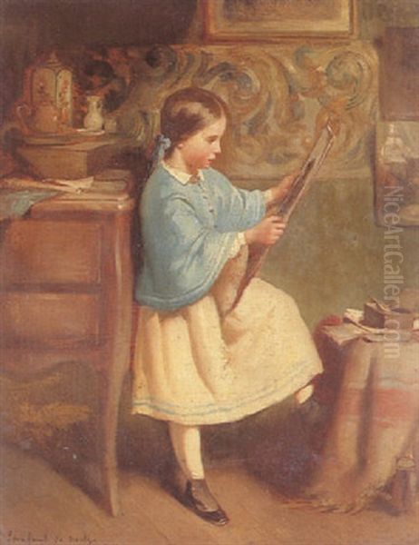 The Little Connoisseur Oil Painting by Francois-Louis Lanfant