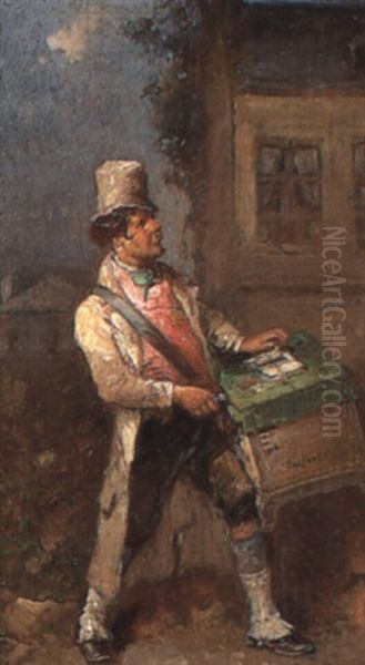 Le Petit Joueur D'orgue De Barbarie Oil Painting by Francois-Louis Lanfant