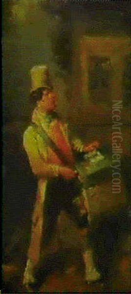 The Organ Grinder Oil Painting by Francois-Louis Lanfant