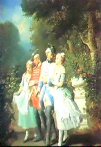 La Permission Galante Oil Painting by Francois-Louis Lanfant