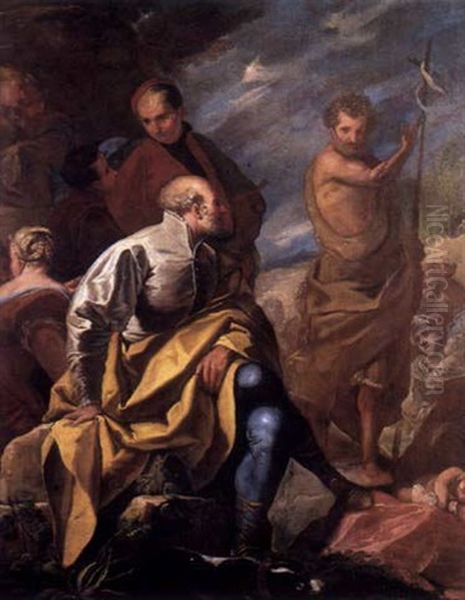 Saint Jean Baptiste Et Herode Artipas Oil Painting by Alesandro Lanfranchi