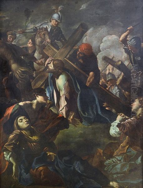 Salita Al Calvario Oil Painting by Giovanni Lanfranco