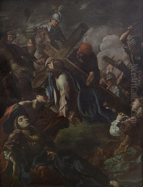 Salita Al Calvario Oil Painting by Giovanni Lanfranco