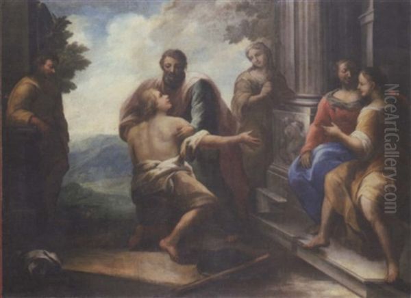 The Departure Of The Prodigal Son Oil Painting by Giovanni Lanfranco