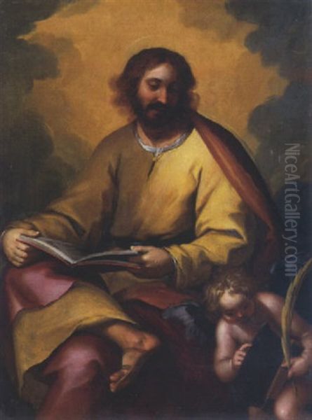 Saint Jean L'evangeliste Oil Painting by Giovanni Lanfranco