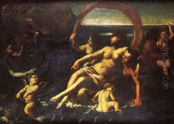 Le Tariomphe D'amphitrite Oil Painting by Giovanni Lanfranco