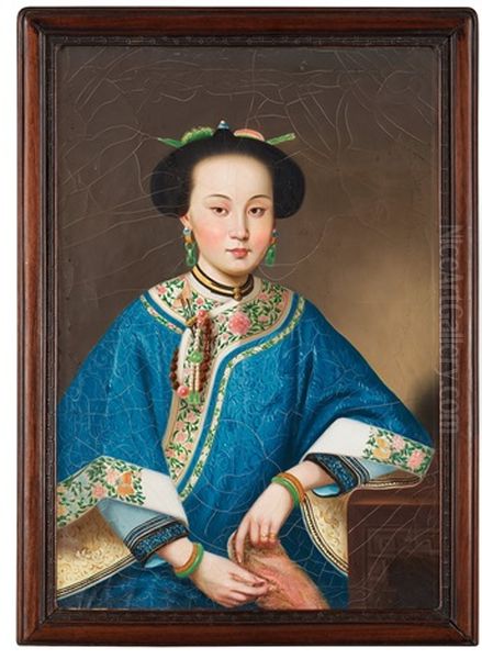 The Fragrant Concubine Oil Painting by  Lang Shining (Giuseppe Castiglione)