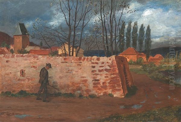 An Der Stadtmauer Oil Painting by Albert Lang