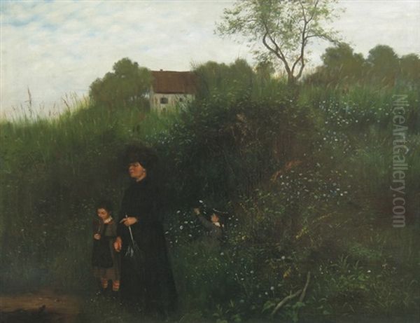 Spaziergang Oil Painting by Albert Lang