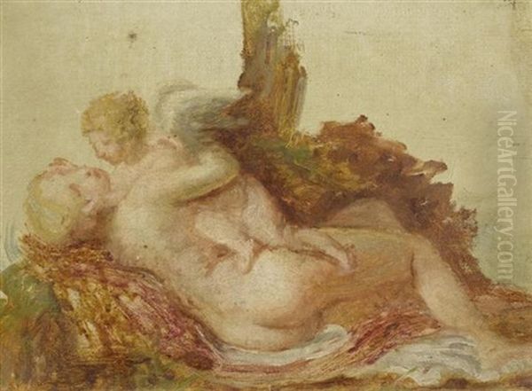 Venus Und Amor Oil Painting by Albert Lang