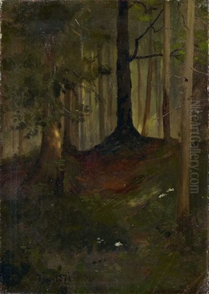 Waldinneres Oil Painting by Albert Lang