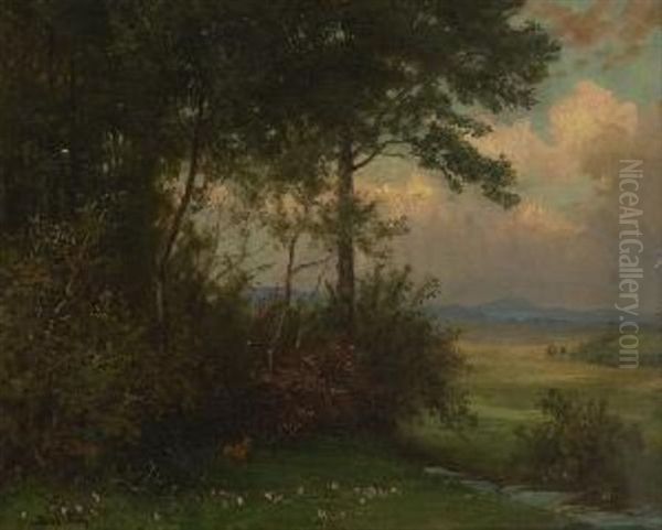 Abendstimmung Am Waldrand by Albert Lang