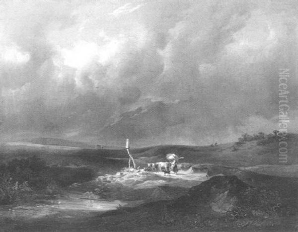 Aufziehendes Gewitter Oil Painting by August Lang