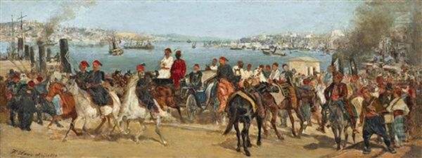 Im Hafen Von Istanbul Oil Painting by Heinrich Lang