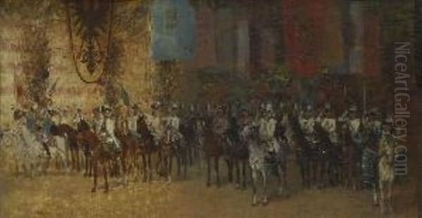 Caroussel Zur Feier Des 200jahrigen Regiments Jubilaum Oil Painting by Heinrich Lang