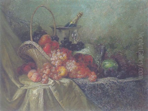 Fruchtestilleben Oil Painting by Heinrich Lang