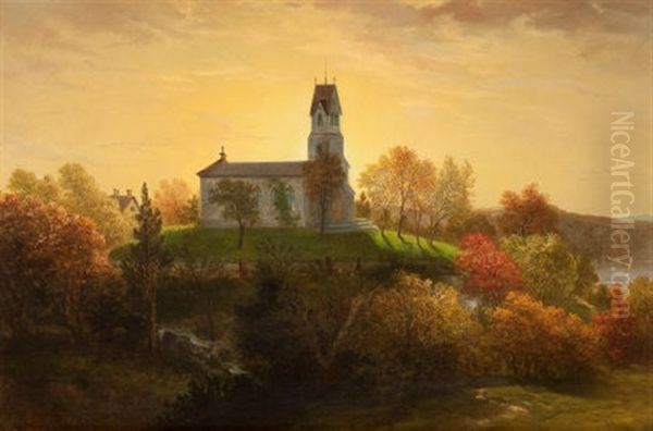 St. Mary's In The Highlands, Garrison, New York Oil Painting by Louis Lang