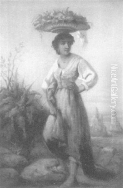 Capri Woman Oil Painting by Louis Lang