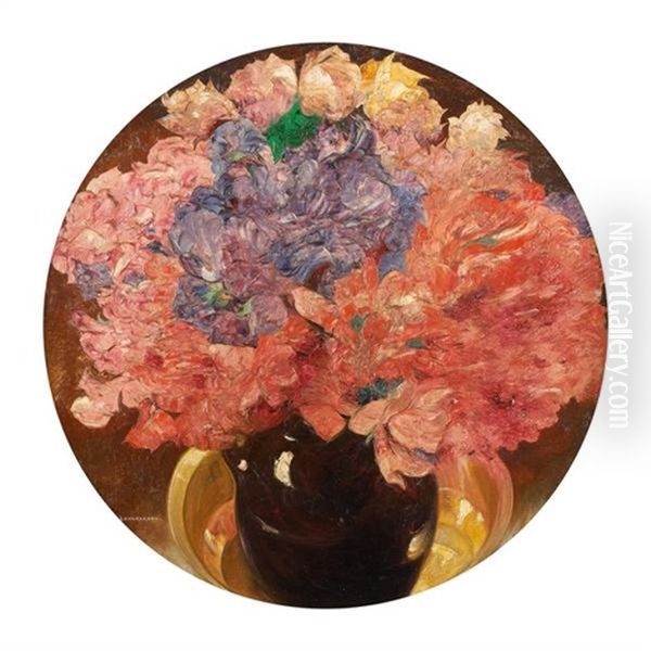 Vase Fleuri Oil Painting by Maurice Langaskens