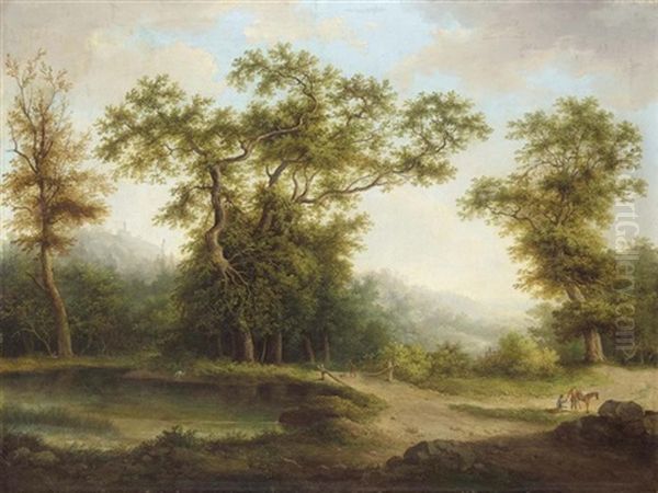 Bewaldete Landschaft Oil Painting by Antoni Lange