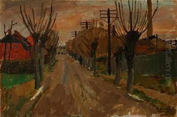 Road Oil Painting by Erik Niels Lange