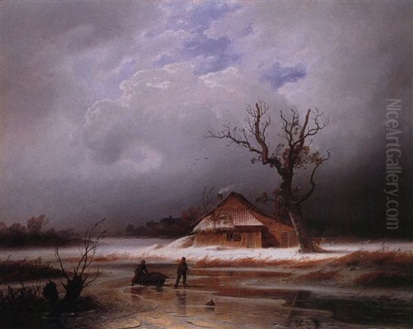 Wintervernugen Oil Painting by Johann Gustav Lange