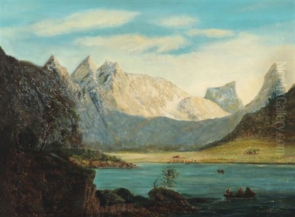 A Landscape, Presumably From The Alps by Julius Lange