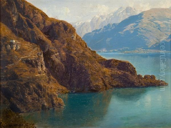 Lac De Come Oil Painting by Julius Lange